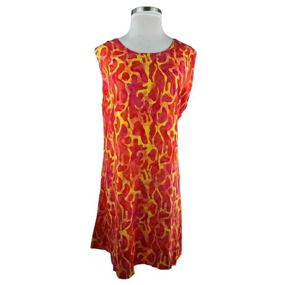 Bali Batiks Hand Painted Resort Wear Sleeveless Dress Bali Beachy Plus Size 1X - Picture 13 of 14